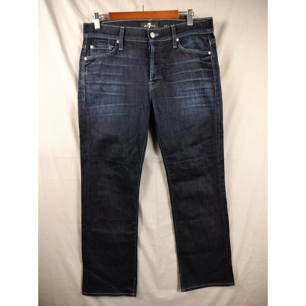 7 For All Mankind Luxe Performance Standard Jeans Women 31 USA Dark Wash Denim